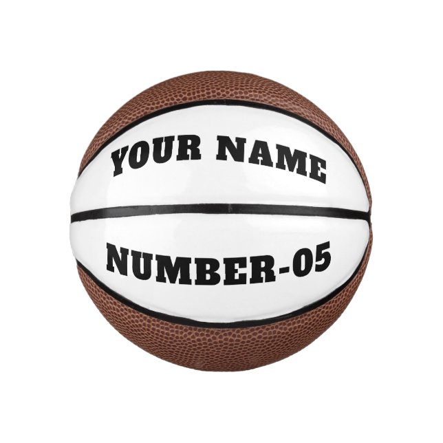 Mini Ballon De Basket Personalized Custom Basketball –Your Text Here (Devant)