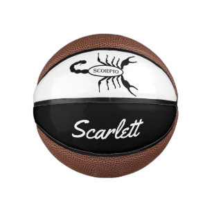 Mini Ballon De Basket Scorpio Black Scorpion Star Sign Nom personnalisé