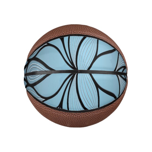 Mini Ballon De Basket Sky Blue Hues Creative Leave Motif (Devant)