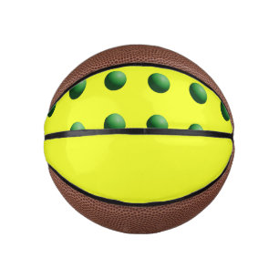 Mini Ballon De Basket Sphères vertes sur jaune