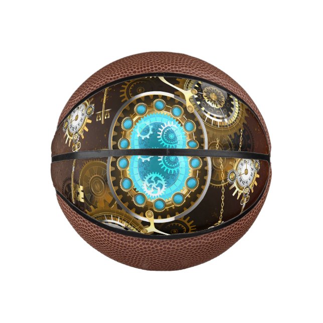 Mini Ballon De Basket Steampunk Rusty Background (Devant)