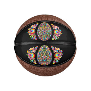 Mini Ballon De Basket T-Shirt Bio Enfant Design Psychedelique Oeuf de Pâ