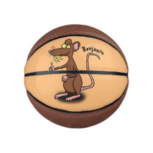 Mini Ballon De Basket Un rat brun mignon pouce vers le haut dessin animé
