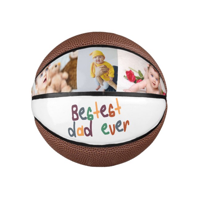 Mini Ballon De Basket Unique personnalisé meilleur papa jamais Fête des  (Devant)