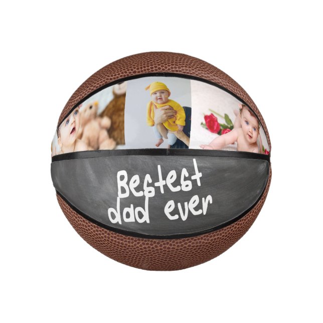 Mini Ballon De Basket Unique personnalisé meilleur papa jamais Fête des  (Devant)