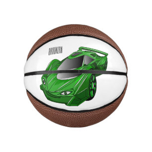 Mini Ballon De Basket Voiture de sport verte avec illustration airfos