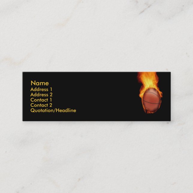 Mini Basket-ball sur Carte de visite incendie (Devant)