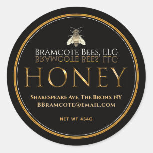 Mini Black et Gold Lid Étiquette abeille Vintage