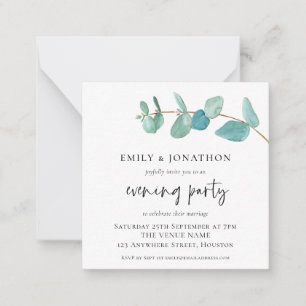 MINI Blue Eucalyptus Mariage Soirée Invitation