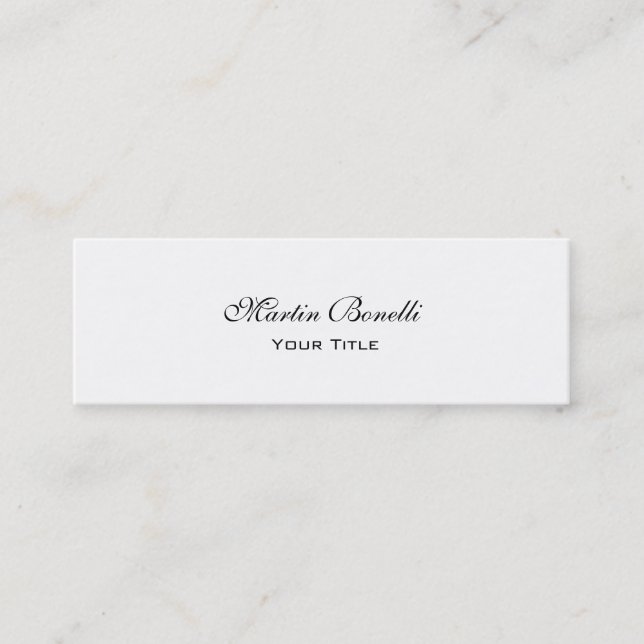Mini Calligraphie unique mince Carte de visite tendance (Devant)
