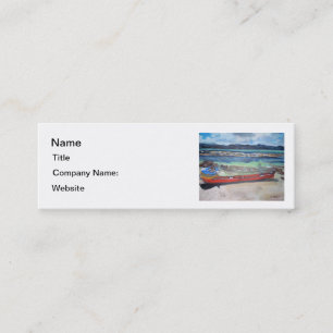 Mini Canoë et radeau sur le carte de visite d'île de