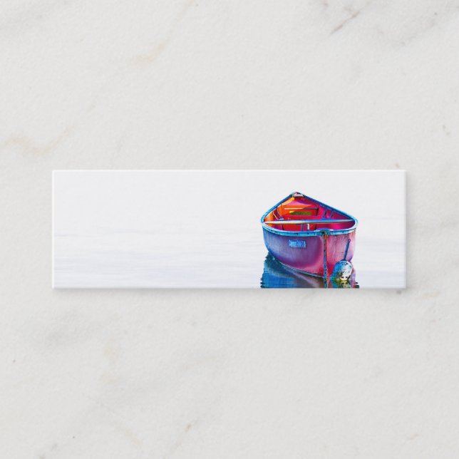 Mini Canot en fin de journée Minuscule Carte de visite (Devant)