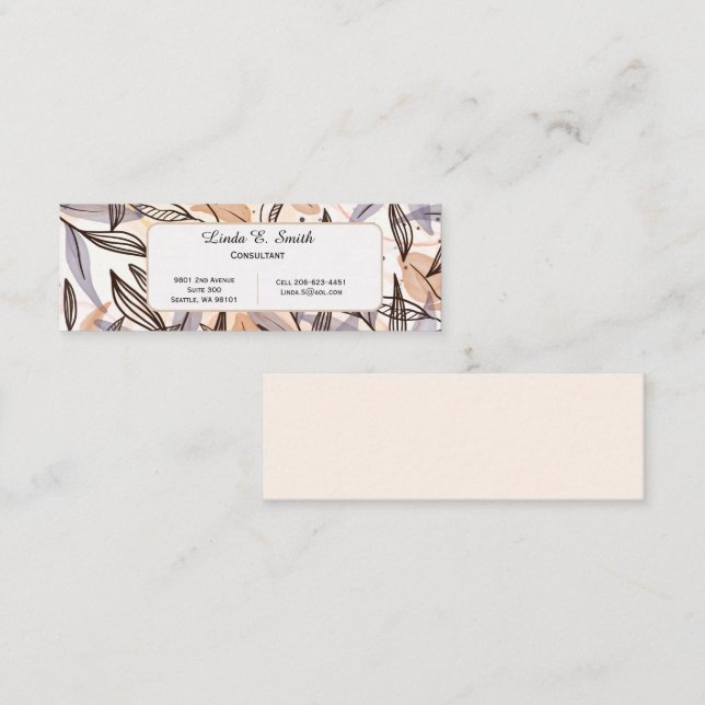 Mini carte d'appel (Devant / Derrière)