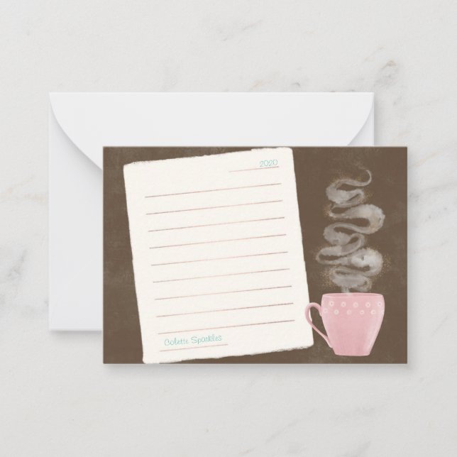 Mini carte de note pour notes de café (Devant)