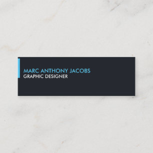 Mini Carte de visite 002 - Minimal moderne, noir/bleu