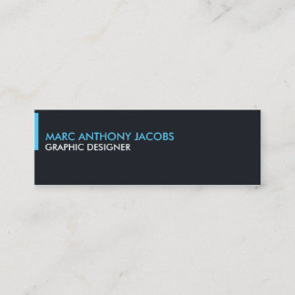 Mini Carte de visite 002 - Minimal moderne, noir/bleu