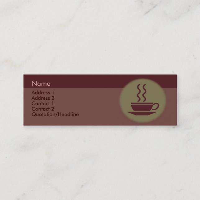 Mini Carte de visite à café chaud (Devant)