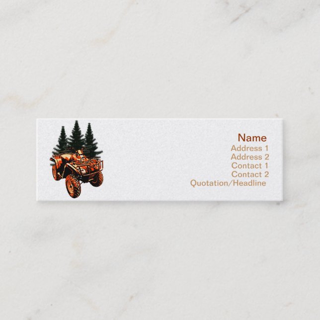 Mini Carte de visite à quatre roues (Devant)