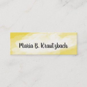 Mini Carte de visite aquarelle jaune délicate