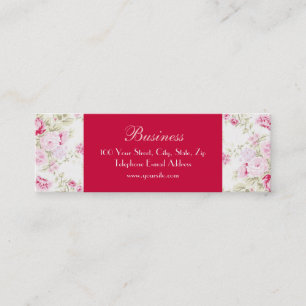 Mini Carte de visite blanc maigre 2 de roses de cottage