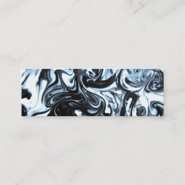 Mini Carte de visite bleu et à l'encre noire de remous (Devant)