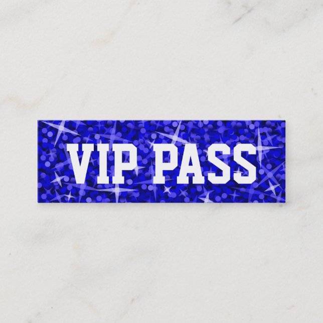 Mini Carte de visite bleu-foncé de "PASSAGE de VIP" de (Devant)