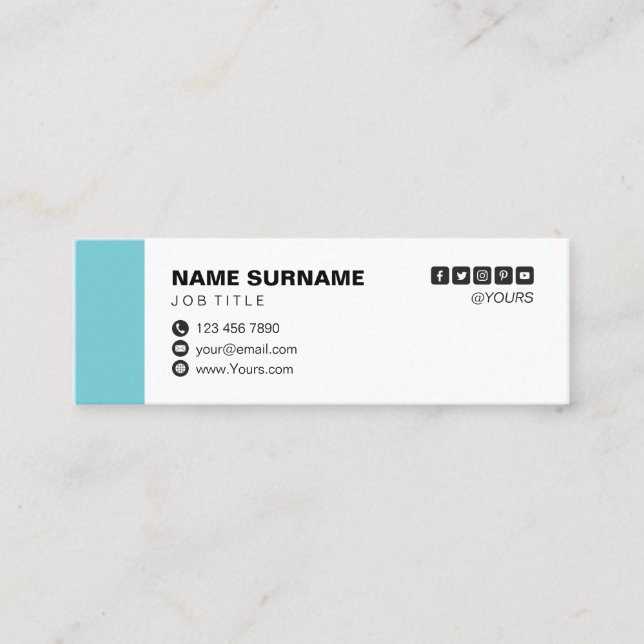 Mini carte de visite bleu professionnel (Devant)