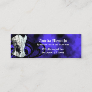 Mini Carte de visite Blue Corset Goth