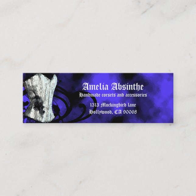 Mini Carte de visite Blue Corset Goth (Devant)