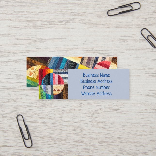 Mini Carte de visite Cercles inclinés (Devant/Arrière en situation)