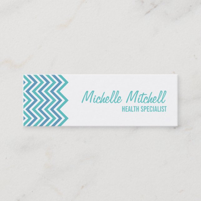 Mini Carte de visite | Chevron |teal (Devant)