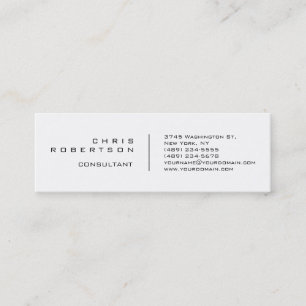 Mini Carte de visite clair simple blanc maigre moderne