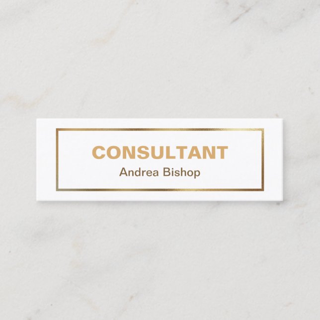 Mini Carte de visite classique simple cadre or (Devant)