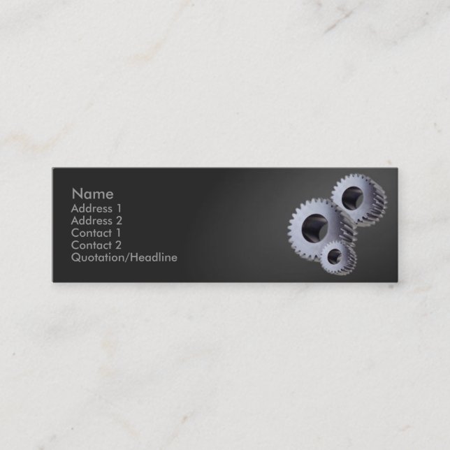 Mini Carte de visite Cogs Argent (Devant)