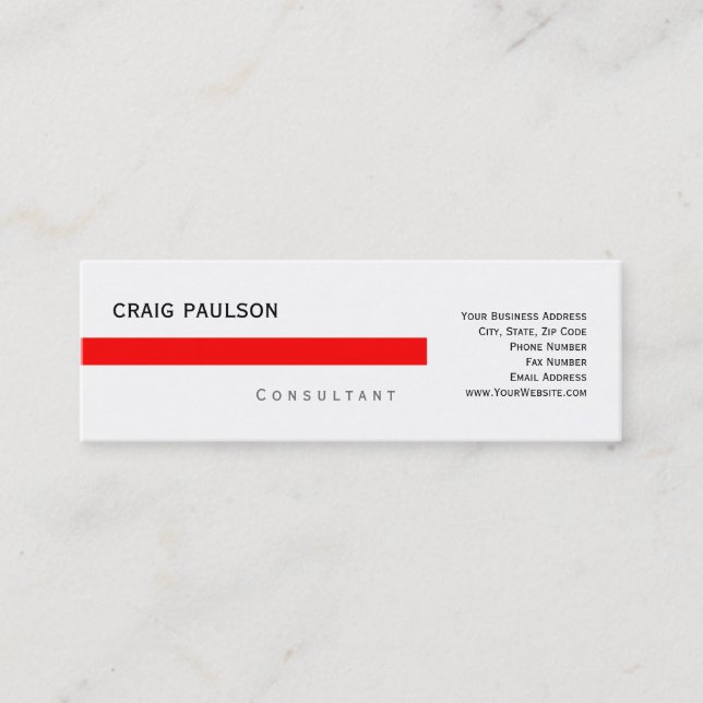 Mini Carte de visite consultant simple et branché (Devant)
