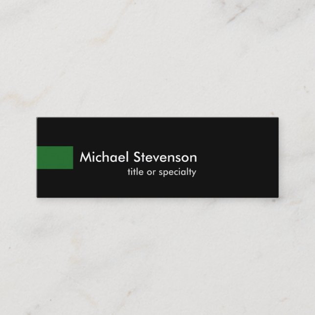 Mini Carte de visite consultant unique Black Green Skin (Devant)
