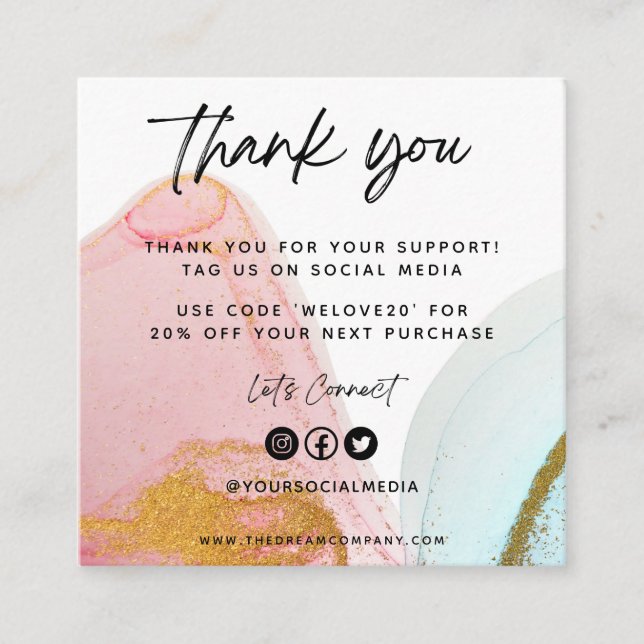 Mini Carte de visite couleur rose (Devant)