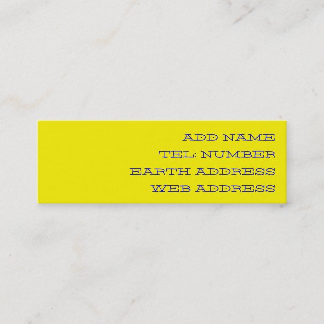 Mini Carte de visite couleur uni jaune (Devant)