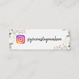 Mini carte de visite d'agramme floral d'aquarelle