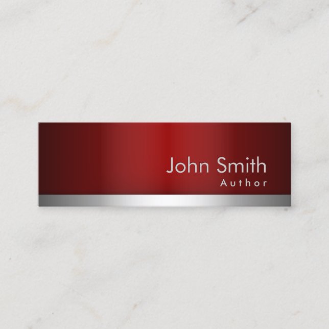 Mini carte de visite d'auteur professionnel Red Metal (Devant)