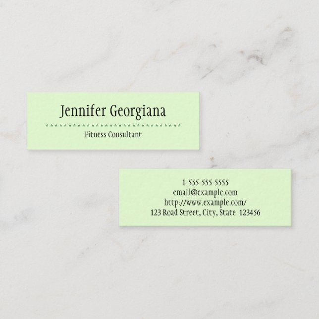 Mini Carte de visite de base et simple de consultant en (Devant / Derrière)