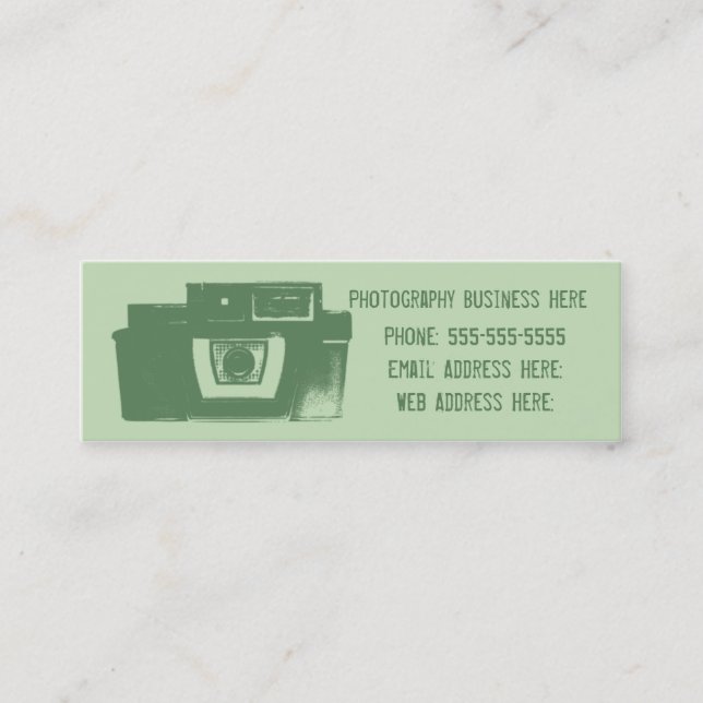 Mini Carte de visite de caméra de tournage de Green Ret (Devant)