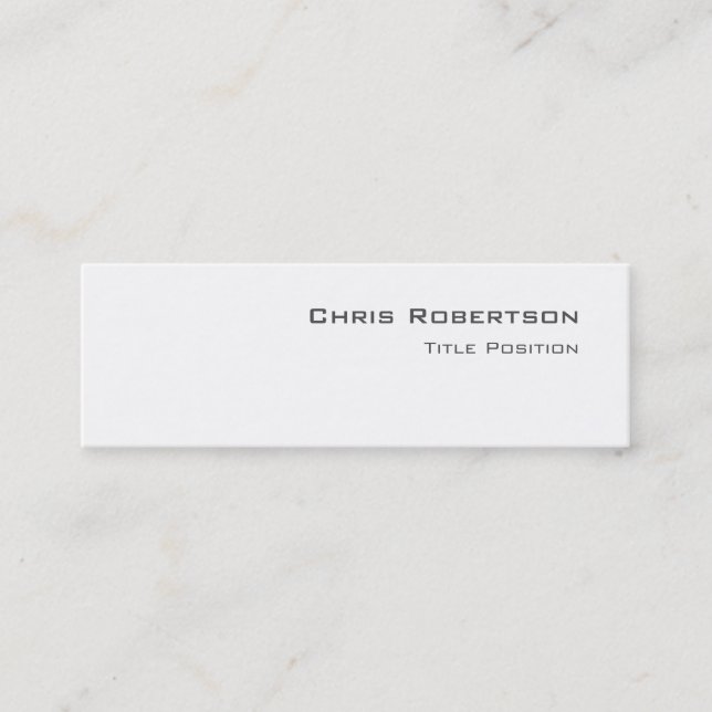 Mini Carte de visite de charme blanc noir mince (Devant)