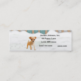 Mini Carte de visite de chiot de neige