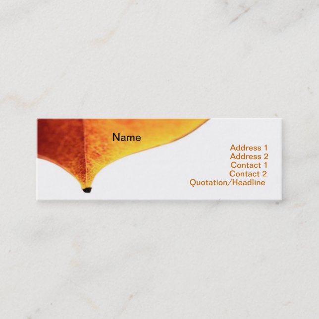Mini Carte de visite de congé orange (Devant)
