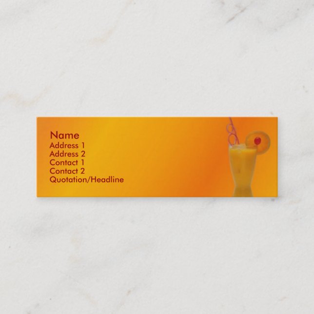 Mini Carte de visite de jus d'orange (Devant)
