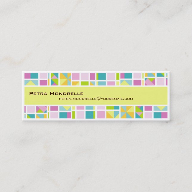 Mini Carte de visite de la grille de couleurs pastel (Devant)