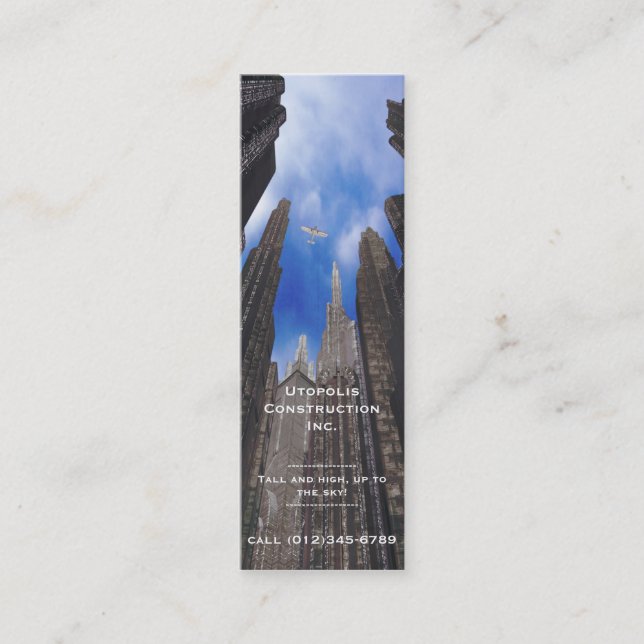 Mini carte de visite de la société de construction (Devant)