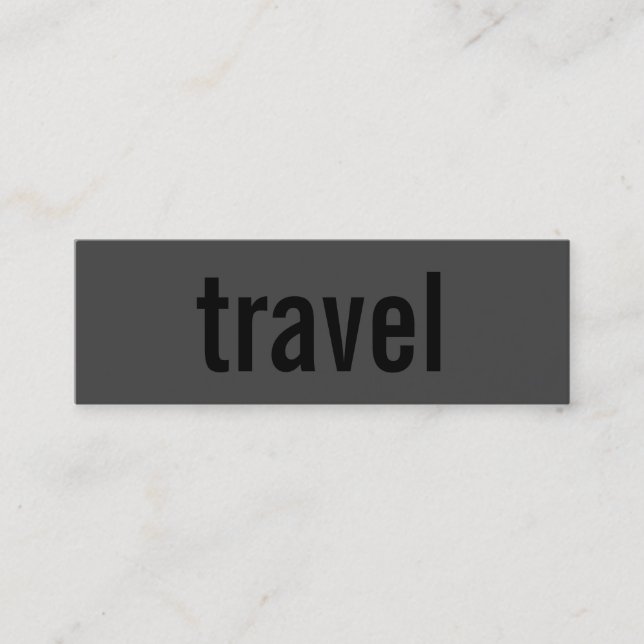 Mini Carte de visite de l'agent de voyage tendance Grey (Devant)