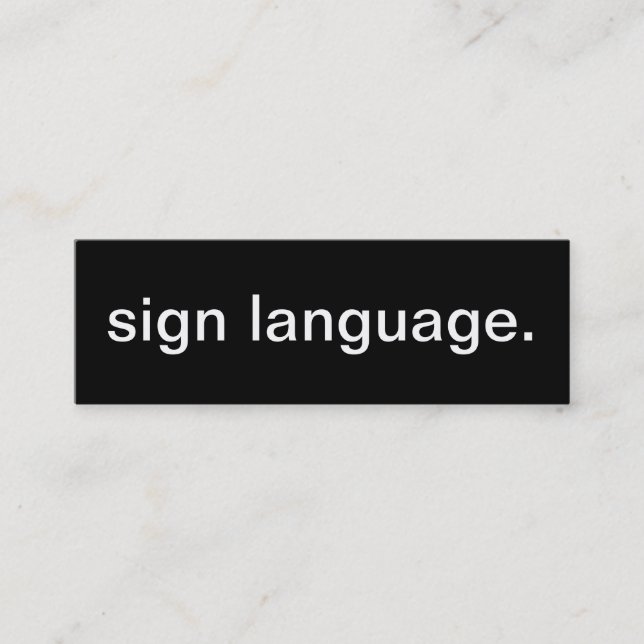 Mini Carte de visite de langue des signes (Devant)
